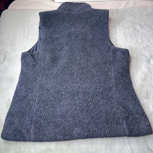 Patagonia Vest Womens Medium Los Gatos Smolder Blue Sherpa Fleece Warm - Picture 2 of 10